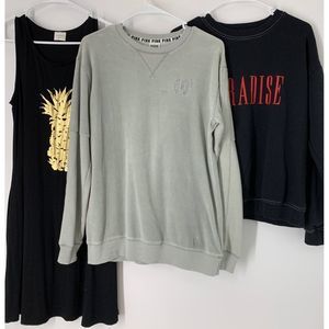 Women’s Lot of 3 size Small Sweatshirt tops tank dress Cupio 5821 VS Pink